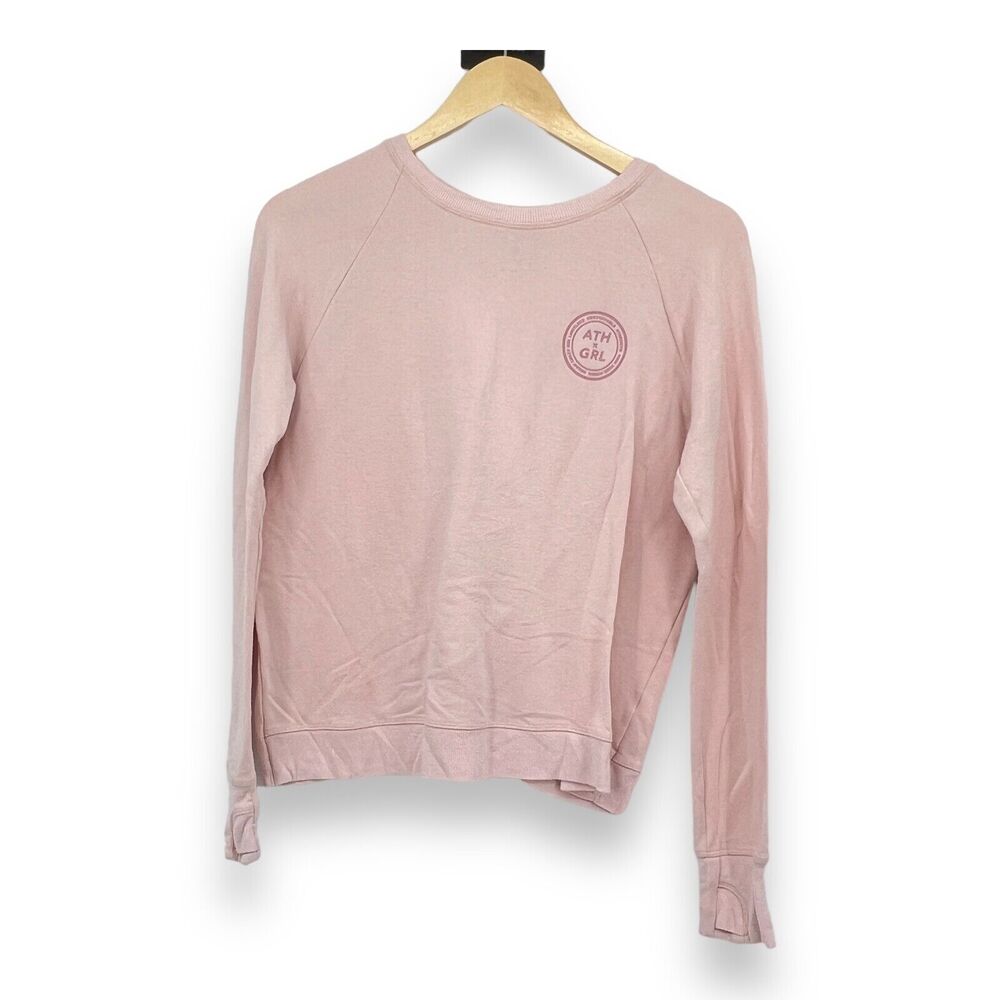 Athleta Girl Pink Pullover Sweatshirt Tulip Back Opening Sz. XXL 16